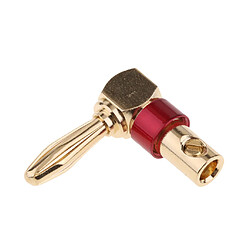 Acheter angle droit musical audio haut-parleur câble banane fiche adaptateur rouge