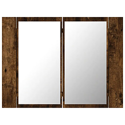 Helloshop26 Armoire à miroir led chêne fumé 60 x 12 x 45 cm bois d'ingénierie 02_0006742 pas cher