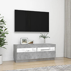 Acheter vidaXL Meuble TV avec lumières LED gris béton 100x35x40 cm