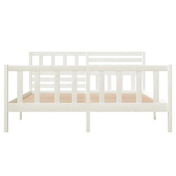 Acheter Maison Chic Lit adulte - Lit simple Cadre de lit,Structure du lit Contemporain Blanc Bois massif 140x190 cm -MN10158