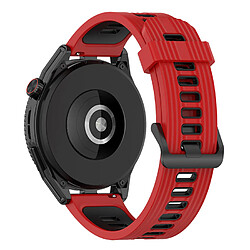 22MM Bracelet de montre rayé en silicone, Bracelet de montre, Accessoires pour Huawei Watch GT3 SE ( rouge noir )