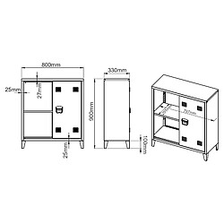 Helloshop26 Casier de bureau armoire meuble de rangement pour bureau atelier chambre acier de bureau métallique à 2 portes 90 x 80 x 33 cm blanc 03_0006336