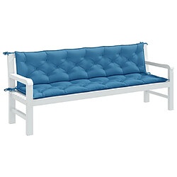 vidaXL Coussins de banc de jardin lot de 2 bleu mélangé tissu