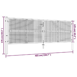 vidaXL Portail en treillis de jardin acier 390x125 cm vert pas cher