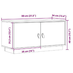 vidaXL Meuble TV Marron miel 80x34x40 cm Bois de pin massif pas cher