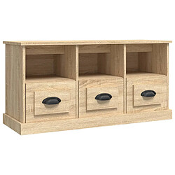 vidaXL Meuble TV chêne sonoma 100x35x50 cm bois d'ingénierie