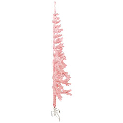 Acheter vidaXL Demi sapin de Noël artificiel mince avec support Rose 120 cm