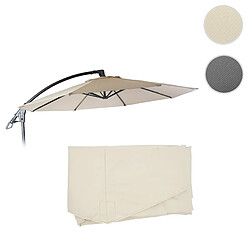 Mendler Revêtement de rechange pour Deluxe Parasol HWC-D14, Revêtement de parasol ronde Ø 3m ~ crème sans flap