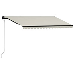 Maison Chic Store banne | Auvent rétractable de porte | Marquise Brise-soleil et capteur de vent et LED 400x300 cm Crème -GKD79007