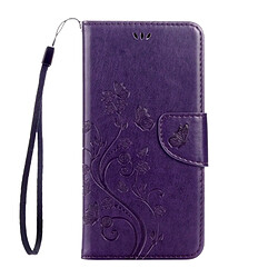 Wewoo Housse Étui Violet pour Google Pixel XL Butterflies Love Fleurs Gaufrage en cuir Flip horizontale avec support et Slots de cartes Portefeuille & Longe foncé