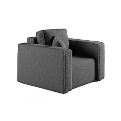 Bestmobilier Topaze - fauteuil - en tissu bouclette Topaze - fauteuil - en tissu bouclette - Gris