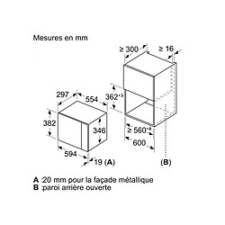 Micro-ondes solo 20l 800w encastrable noir - BFL520MB0 - BOSCH pas cher