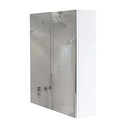 Acheter Mendler Ensemble pour salle de bain HWC-B19b, lavabo armoire de toilette armoire murale, haute brillance MVG-certifié ~ blanc