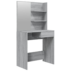 vidaXL Coiffeuse avec miroir Sonoma gris 74,5x40x141 cm