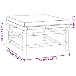 vidaXL Repose-pieds de jardin avec coussin taupe bambou pas cher