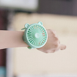 (Vert) Nouvelle Montre-Bracelet Style Ventilateur Créatif Petit Ventilateur De Chargement Usb Portable Mini