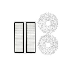 2 Pcs Filtres + 2 Pcs Chiffons accessoires d'aspirateur robot pour Dreame Bot W10/W10 Pro