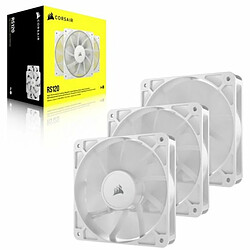 Pack de 3 ventilateurs PWM 120mm - CORSAIR - RS120 - Blanc pas cher