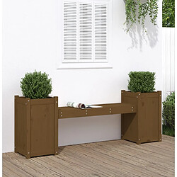 Maison Chic Banc d'extérieur | Banc avec jardinières marron miel bois massif de pin -GKD29519