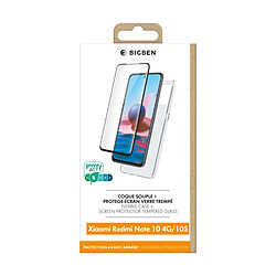 Pack Xiaomi Redmi Note 10/10s Coque Transparente + Verre trempé Bigben