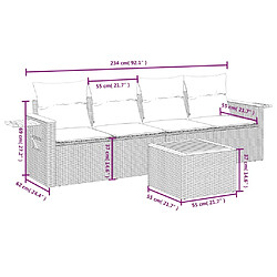 Avis Maison Chic Salon de jardin avec coussins 5 pcs | Ensemble de Table et chaises | Mobilier d'Extérieur beige résine tressée -GKD53694