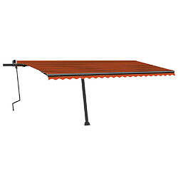 Avis vidaXL Auvent manuel rétractable sur pied 500x300 cm Orange et marron