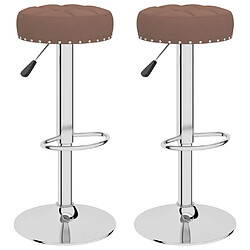 vidaXL Tabourets de bar lot de 2 marron tissu