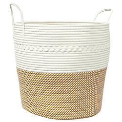 vidaXL Panier de rangement marron et blanc Ø43x38 cm coton