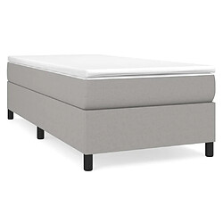 Maison Chic Lit Adulte - Lit simple Lit à sommier tapissier avec matelas moelleux - Meuble de Chambre - Gris clair 100x200cm Tissu -MN42066