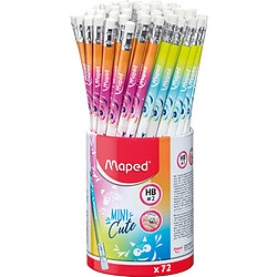 Maped Crayon à papier MINI CUTE, à gomme, HB, carquois de 72 ()