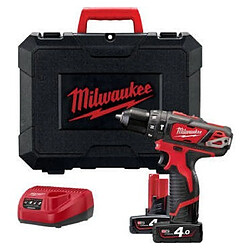 Perceuse à Percussion MILWAUKEE 12V 2 Vitesses 4Ah Red Lithium M12 BPD-402C - 4933441935