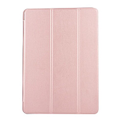 Coque en silicone + PU triple pli avec support rose pour votre Apple iPad Mini (2019) 7.9 pouces