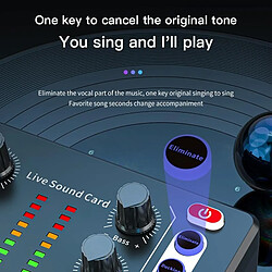 Table De Mixage Bluetooth Pour Enregistrement Et Chant En Direct Blanc Or YONIS pas cher