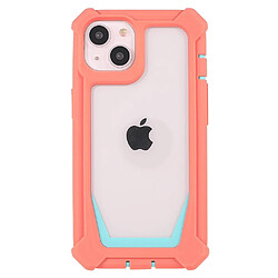 Coque en TPU + acrylique détachable 2-en-1 Rose corail/vert bleuté pour votre iPhone 13 6.1 pouces