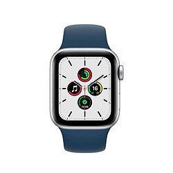 Apple Watch SE 2021 GPS Boîtier en Aluminium Argent de 44 mm, Bracelet Sport Bleu Abysse - Reconditionné