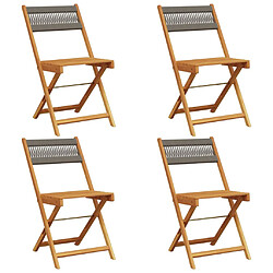 vidaXL Chaises pliables de jardin 4 pcs gris bois d'acacia massif