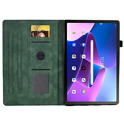 Etui en PU fonction d'éveil/veille automatique avec porte-cartes pour votre Lenovo Tab M10 (Gen 3) - vert