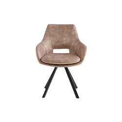 Avis Vente-Unique Lot de 2 chaises avec accoudoirs - Velours et métal noir - Beige - KELINE de Maison Céphy