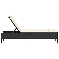 Acheter vidaXL Chaise longue avec coussin noir résine tressée