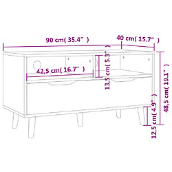 vidaXL Meuble TV gris béton 90x40x48,5 cm bois d'ingénierie pas cher