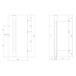 Acheter Vente-Unique Porte d'entrée en acier vitrée avec inox H207 x L100 cm - verre dépoli - anthracite - poussant droit - BRAGA