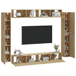 Avis Maison Chic Ensemble de meubles TV 8 pcs | Banc TV Moderne pour salon | Meuble de Rangement - Chêne sonoma Bois d'ingénierie -MN82575