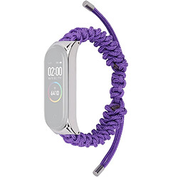 Bracelet en nylon corde tressée, réglable, violet pour votre Xiaomi Mi Band 5/6