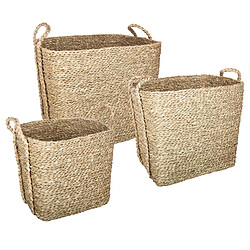 Atmosphera, Createur D'Interieur Lot de 3 paniers seagrass rectangles naturel