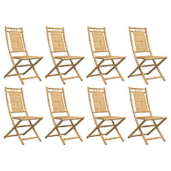 Avis vidaXL Chaises pliables de jardin lot de 8 46x66x99 cm bambou