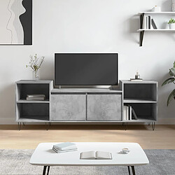 vidaXL Meuble TV Gris béton 160x35x55 cm Bois d'ingénierie