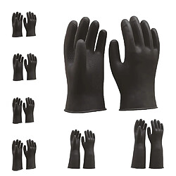 Avis gants de latex de caoutchouc industriel de longue durée de travail gants de jardinage de sécurité noir 31cm