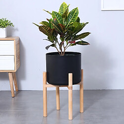 Wewoo Ensemble de pots de fleurs Cadre en bois massif + Pot de PP noir