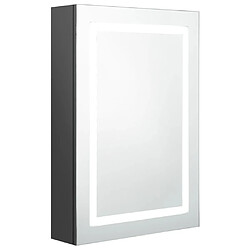 vidaXL Armoire de salle de bain à miroir LED Gris 50x13x70 cm