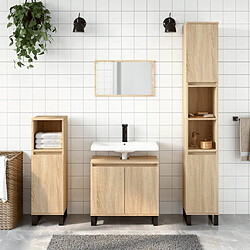 Maison Chic Armoire de bain,Meuble de rangement de salle de bain,Meuble haut chêne sonoma 58x33x60 cm bois d'ingénierie -GKD587701